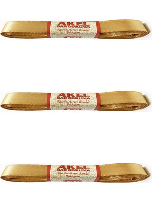 Omeyva Dar Dokuma Altın Gold Saten Kurdele - 1 Cm. x 10 Metre - 3 Adet
