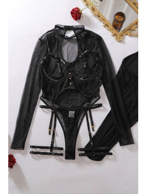 BMD Franca Fantezi Bodysuit Kostüm - Siyah