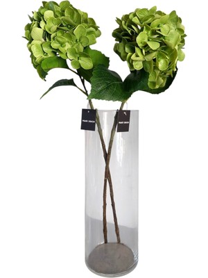 Maki Dekor Yapay Çiçek Lüks Islak Dokulu Ortanca 60 cm 2 Ayrı Dal Dekoratif Vazo Çiçeği