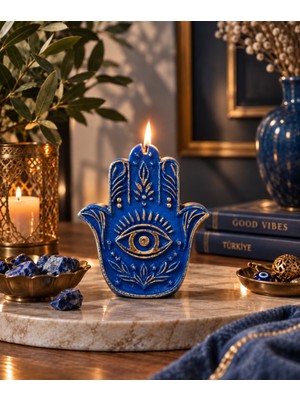 Minimum Stories Hamsa El Yeşil Elma& Tarçın Kokulu Mum Nazar Koruyucu Dekoratif Hediye
