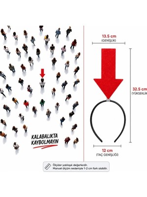 TKÇ Etkileyici Kırmızı Buradayım Ok Tacı 32,5 cm Keçe Xml