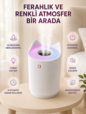 Str Store Oda Nemlendirici LED Işıklı Ultrasonik Buhar Makinesi Aroma Difüzör