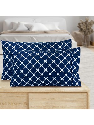 Str Store Desen Baskılı Yastık Kılıfı 2 Parçalı Set Mısır Kalitesi 1500 Iplik Sayısı Zamansız Klasik Tasarımlar Yumuşak ve Pürüzsüz Dokuma, Kırışıklığa Dayanıklı, Bloomingdale Queen Yastık