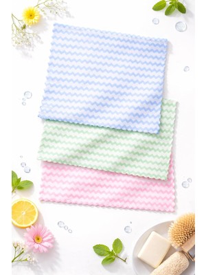 Str Store Mikrofiber Bez 28X30, Süper Emici Mercan Polar Kumaş, Koku Yapmaz, Nem ve Bakteri Önler Çeyiz - 3 Adet