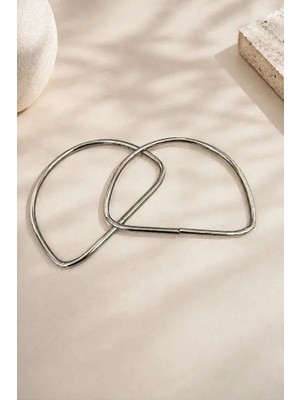 Velanee 13 cm Yarım Ay Metal Çanta Sapı Silver Renk