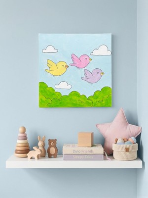 Str Store El Yapımı Çocuk Odası Duvar Süsü - Orijinal Akrilik Kanvas Tablo (20X20 Cm)