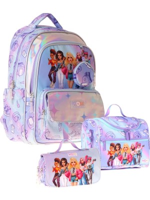 Str Store Üçlü Ilkokul Okul Çanta Seti - Lila - Very Nice Baskılı - Kız Çocuk - SETWG-W6080A