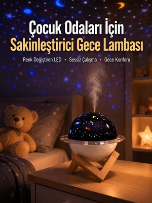 Str Store USB ile Çalışan Projektörlü Aromaterapi Nemlendirici Masaüstü Kullanım Için Uygun