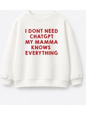 Monila Unisex Çocuk Slogan Baskılı 3 Iplik Kumaş Pamuklu Sweatshirt