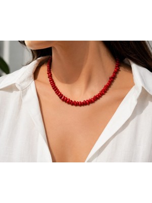 Sinem Şanlı Atelier Coral Doğal Damla Mercan Kolye
