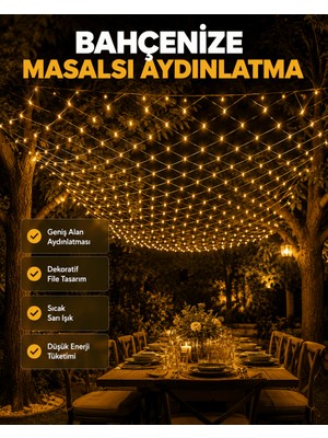 Str Store LED File Işık Dekoratif Ağ LED Aydınlatma Iç Mekan Balkon Bahçe Süsü Yeni Nesil