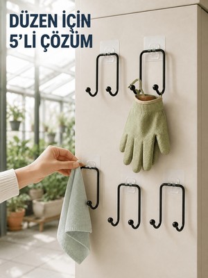 Str Store 5 Adet Çok Amaçlı Yapışkanlı Askılık Ev Düzenleyici Duvar Askısı
