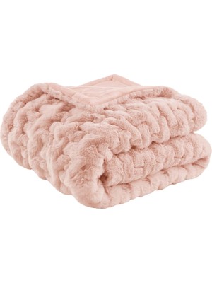 Str Store Suni Kürk Örtü Kokusu, Polyester, Blush, 50X60"