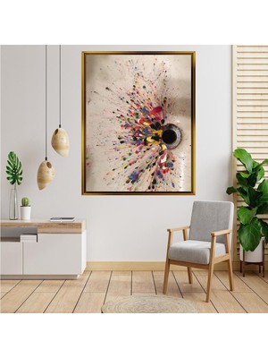 Tablore Soyut Renk Patlaması Çerçeveli Kanvas Tablo Modern Salon ve Ofis Dekoru