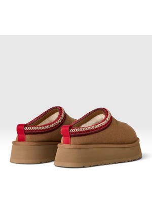 Globalux Women's Ugg Tazz Iı Chestnut - Suede - Kürklü Süet Terlik - Kadın Terlik - Boot