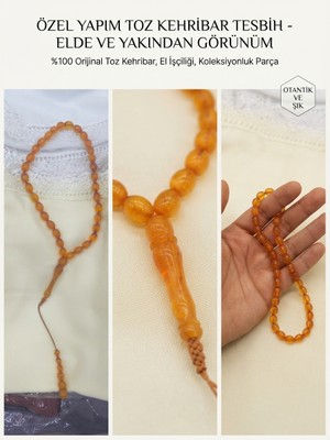 Zümra Kına Malzemeleri Kalite Ateş Kehribar Efektli Toz Kehribar Tesbih