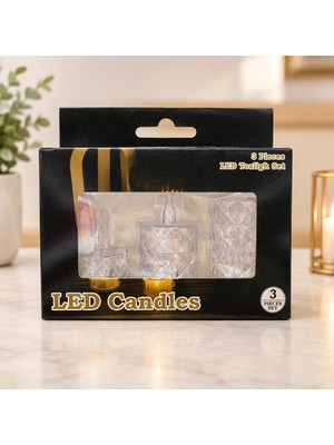 Efnaz Style Kristal LED Mum 3'lü