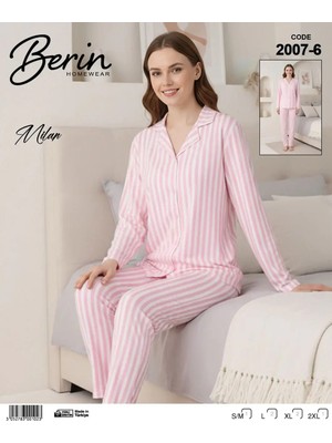 Berin 2007-6 Bayan Uzun Kollu Milan Pijama Takımı