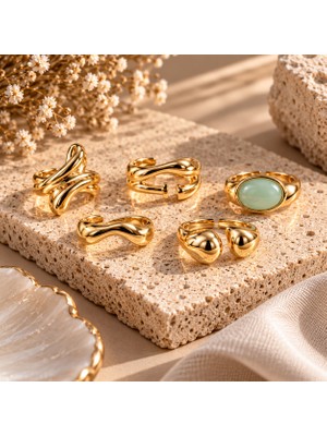 Terragolds Gold Renk Çelik Bohem Yüzük Kombini BYK4272