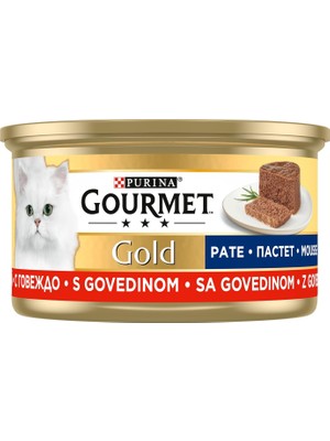 Gourmet Gold Kıyılmış Sığır Etli Yaş Kedi Maması, Yetişkin, 85 G