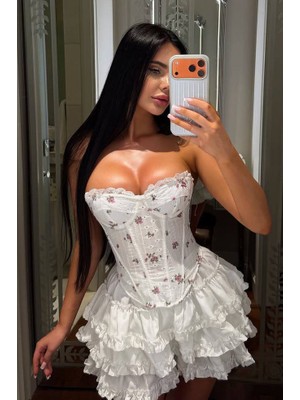 BMD Katrina Korseli Mini Elbise - Beyaz