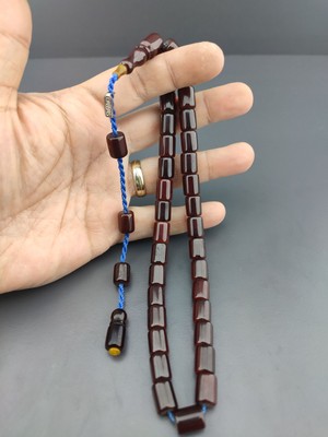 İskeçe Tesbih Muhammed Dabbas Usta Eseri Çatır Çatır Sesli Sıkma Kehribar Serisi Sertifikalı 10642