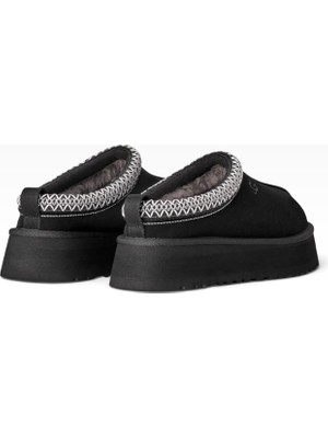 Globalux Women's Ugg Tazz Iı - Black Suede - Braid Platform - Siyah Süet - Kadın Platform Terlik - Boot