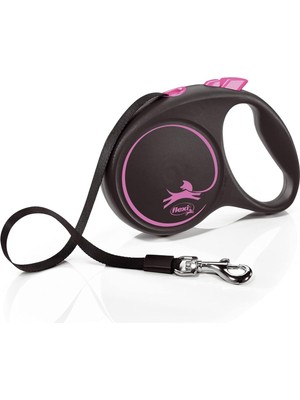 Flexi Black Design L Beden Pembe 5mt Şerit Tasma
