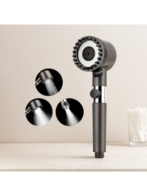 Efnaz Style 360° Masajlı Silikon Duş Başlığı - 3 Modlu, Su Stoplu