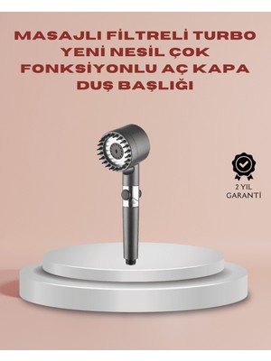 Meks Filtreli Masaj Özellikli Duş Başlığı Aç Kapa Tuşlu