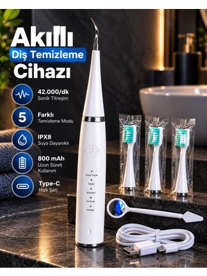 Astraltech Elektrikli Diş Temizleme Cihazı 5 Modlu Şarj Edilebilir Hassas ve Güçlü Temizleme Özellikli