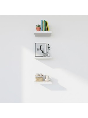Altınbaşak Dekorasyon Duvar Rafı Mdf Beyaz Renk 15X15 3 Adet