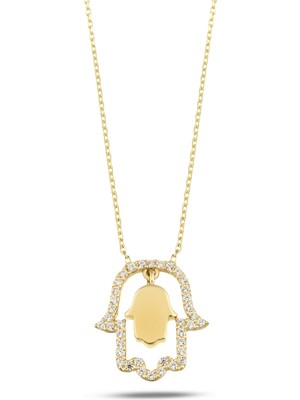 Debora Jewelry 14 Ayar Altın Fatma Ana Eli Kolye