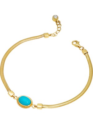 Debora Jewelry 14 Ayar Altın Firuze Taşlı Bileklik