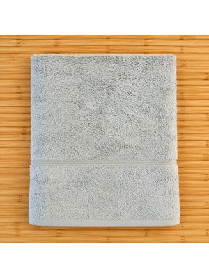 Ödel Buldan Jakar Bordürlü Bambu Banyo & Vücut Havlusu Gri 70 x 140