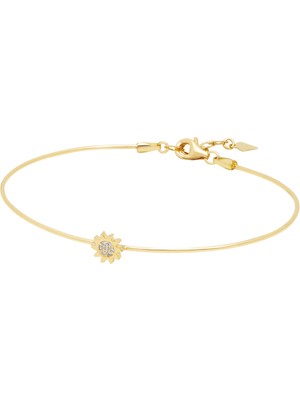 Debora Jewelry 14 Ayar Altın Güneş Detaylı Kelepçe Bileklik