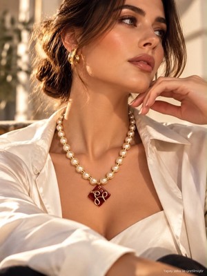 Solare Accessories Cam Inci ve Doğal Akik Taşlı Kadın Kolye