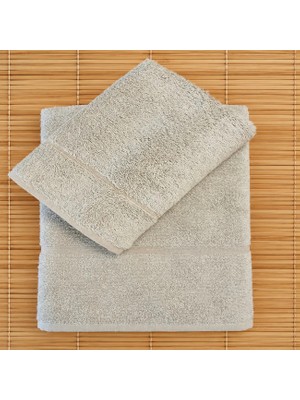 Ödel Buldan Jakar Bordürlü 2' Li Bambu Havlu Seti & Hamam Seti & Kişisel Set & Çeyiz Seti & Misafir Seti Koyu Bej