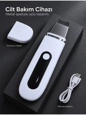 Astraltech Evde Yüz Bakımı Için Şarj Edilebilir Metal Spatula Uçlu Cilt Bakım Cihazı
