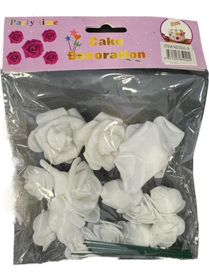 Bezos Dekor Gül Kumaş Gül-9 14 Lü Beyaz