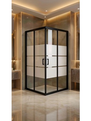 Durul Duşakabin Kare Siyah Kumlama Box Desen 5mm Yükseklik 190cm