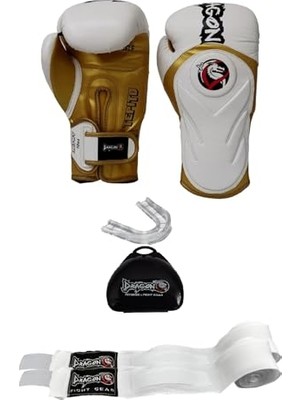 Toptan Budur Tepito Boks Kıck Muay Thai Eldiveni Boxing Gloves Gifttoom Beyaz Altın 12 Oz