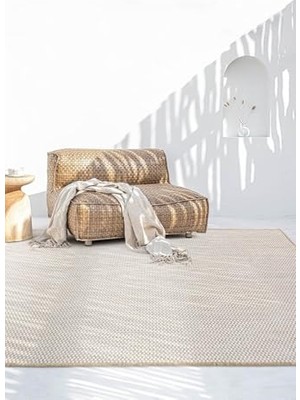 Toptan Budur Ekru Natural Iskandinav Jüt Yıkanabilir Halı Kilim Balkon Teras Salon Koridor Halısı 20521B, 5