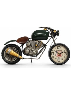 Motosiklet Tasarımlı Metal Duvar Saati ALK5790