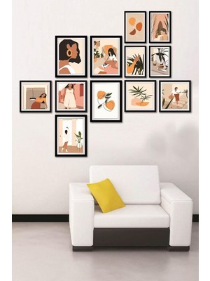 Str Store 12 Parça Dekoratif Mdf Tablo Seti Çerçeve Görünümlü DEKOLIADKJ028
