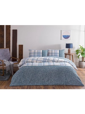 Str Store Ares Flanel Çift Kişilik Nevresim Takımı Mavi