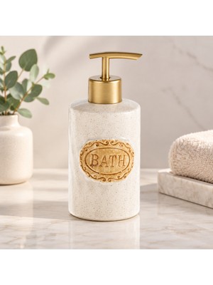 Str Store Beyaz Taşlı Seramik Sıvı Sabunluk
