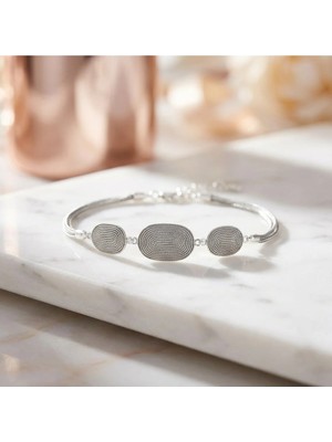 Arvenia Silver Üçlü Oval Motifli Spiral Desenli Kazaz Örgü Kadın 925 Ayar Gümüş Bileklik