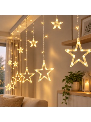 Str Store LED Perde 3 M 120 Led'li Yıldız Modeli