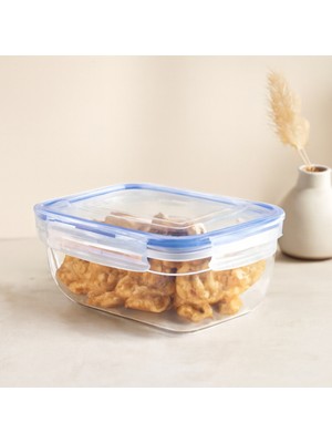 Str Store 1400 ml Dikdörtgen Contalı Sızdırmaz Saklama Kabı (Şeffaf/beyaz)